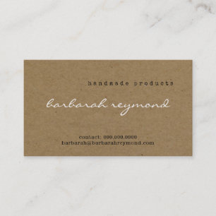 Handmade products visit-card on faux kraft texture business card