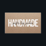 Handmade rustic brown kraft vintage brown script business card<br><div class="desc">Handmade rustic brown kraft vintage brown script</div>