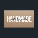 Handmade rustic brown kraft vintage brown script business card<br><div class="desc">Handmade rustic brown kraft vintage brown script</div>