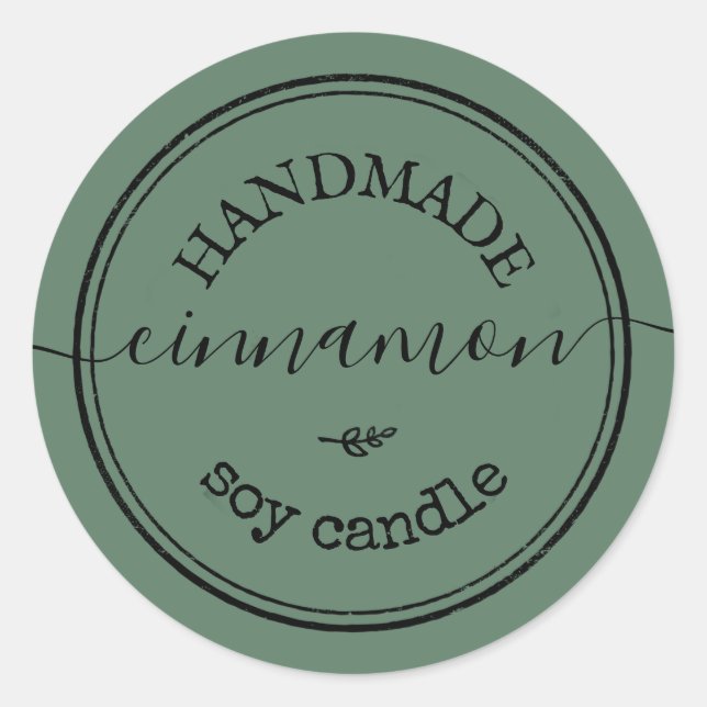  Handmade Script Black Border Product Label (Front)