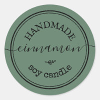 Handmade Script Black Border Product Label