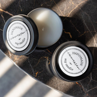 Handmade Script Black Border Product Label