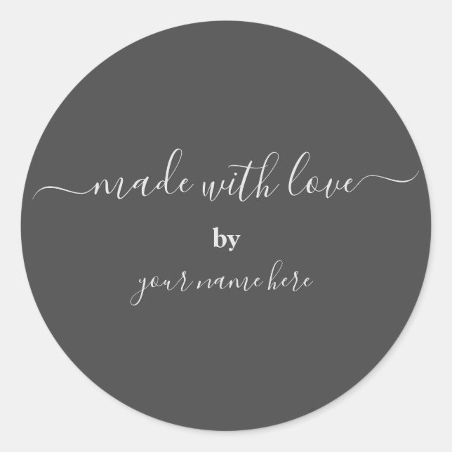 Handmade Simple Elegant Packaging Classic Round Classic Round Sticker (Front)