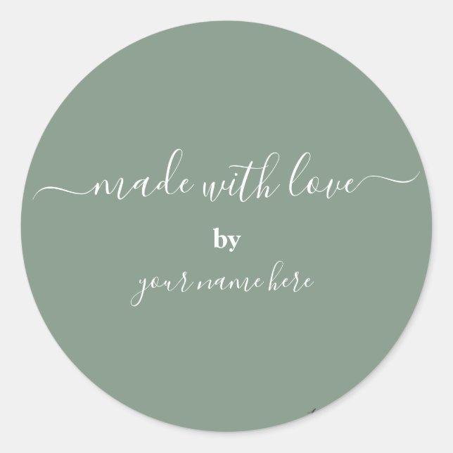 Handmade Simple Elegant Packaging Classic Round Sticker (Front)