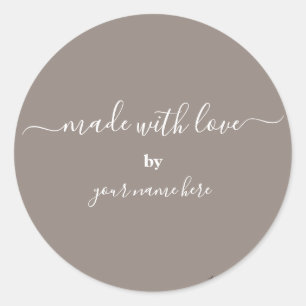 Handmade Simple Elegant Packaging Classic Round Sticker