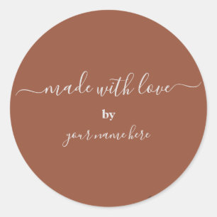Handmade Simple Elegant Packaging Terracotta Class Classic Round Sticker