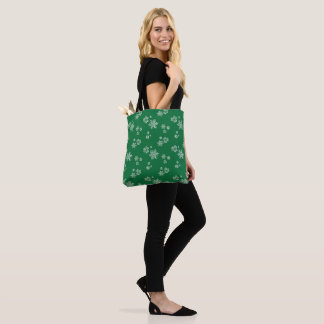 Handmade Snowflake Flurries - Bright Green & White Tote Bag