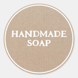Handmade Soap Brown Kraft Paper Retro Classic Round Sticker