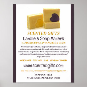 Handmade Soap, Candle & Soap Maker Advertising Poster