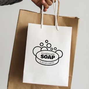 Handmade Soap, Custom Business Large  Rubber Stamp