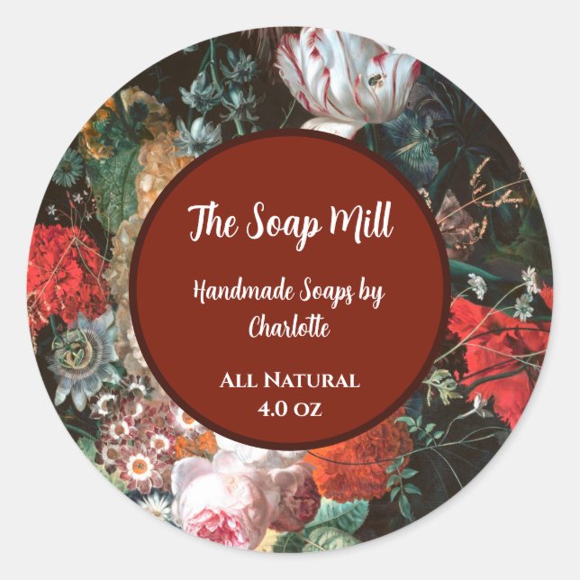 Handmade Soap Flowers & Fruit  Product Label (Front)