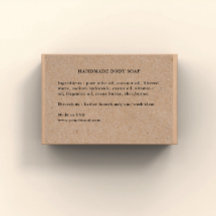 Handmade Soap Ingredients Kraft Label