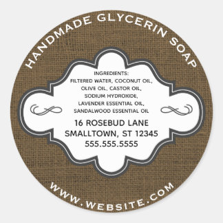 Handmade Soap Label Rustic Country Burlap