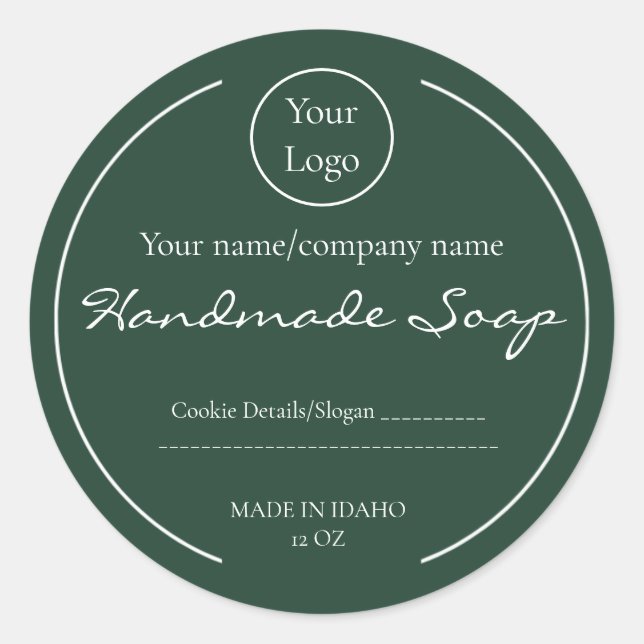Handmade Soap Labels Simple Company Name Logo (Front)