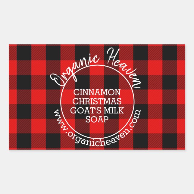 Handmade Soap Lumberjack Plaid Red Product Label (Front)