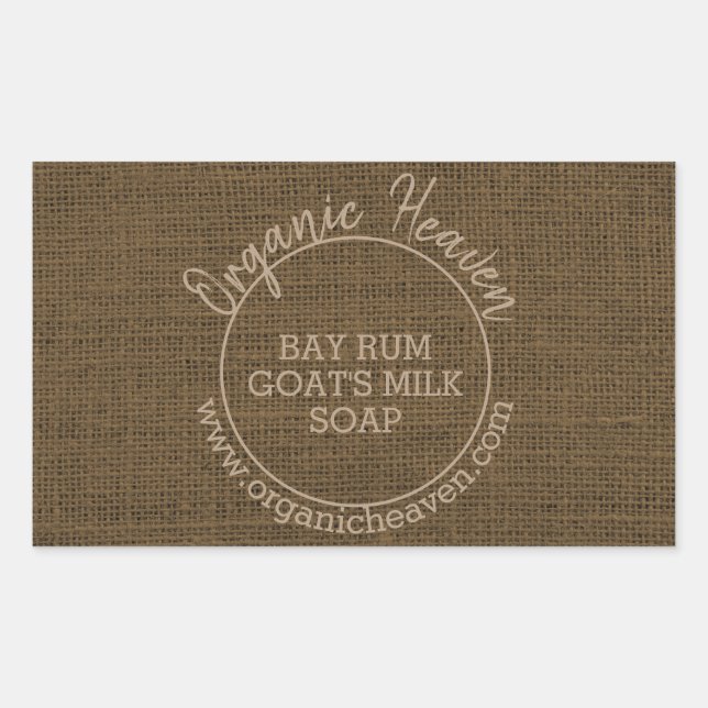 Handmade Soap Rustic Country Burlap Product Label (Front)