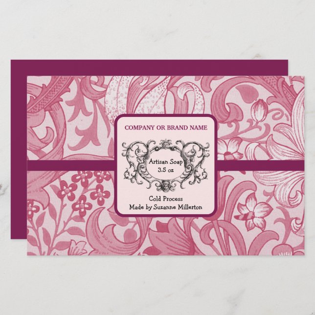 Handmade Soap Wrapping Paper Vintage Design Sheet (Front/Back)