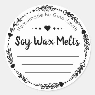 Handmade Soy Wax Melt Classic Round Sticker