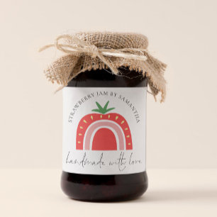 Handmade Strawberry Jam Rainbow Name Square Sticker