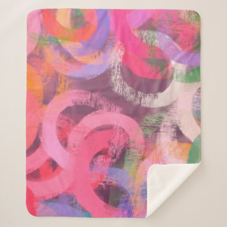 Handmade surreal abstract pattern. Modern artistic Sherpa Blanket