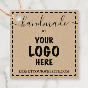 Handmade Tag Price Tag Your Logo Kraft Square