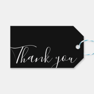 Handmade thank you minimalist modern black & white gift tags