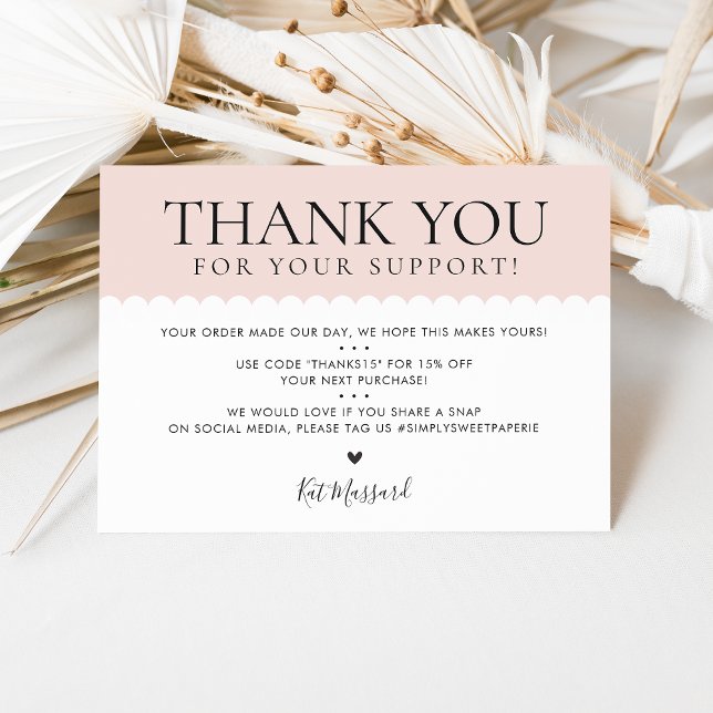 HANDMADE THANK YOU professional pretty blush pink Card (Creator Uploaded)