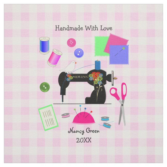 Handmade Uncut Personalized Quilt Sewing Labels Fabric (Swatch)