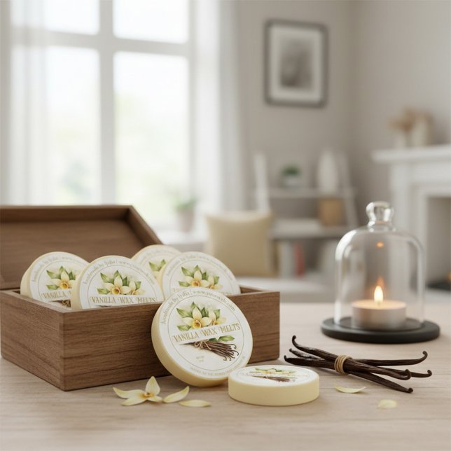 Handmade Vanilla Wax Melts Round Sticker (Creator Uploaded)
