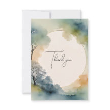 Handmade Watercolor Funeral Thank You Card