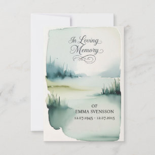 Handmade Watercolor Minimalist Funeral Invitation