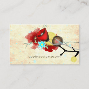 Handmade Watercolour Unique Flowers Business Card