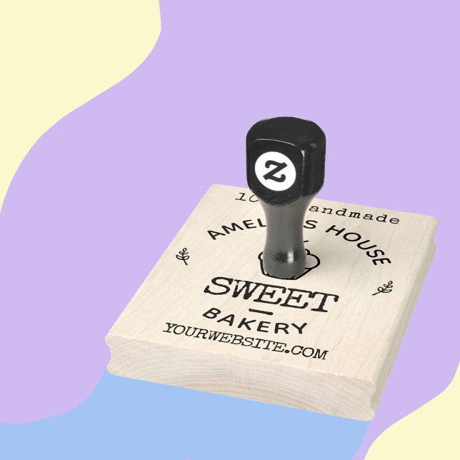 Handmade Website Cute Business Logo Custom Rubber Stamp (Create your own rubber stamp!)