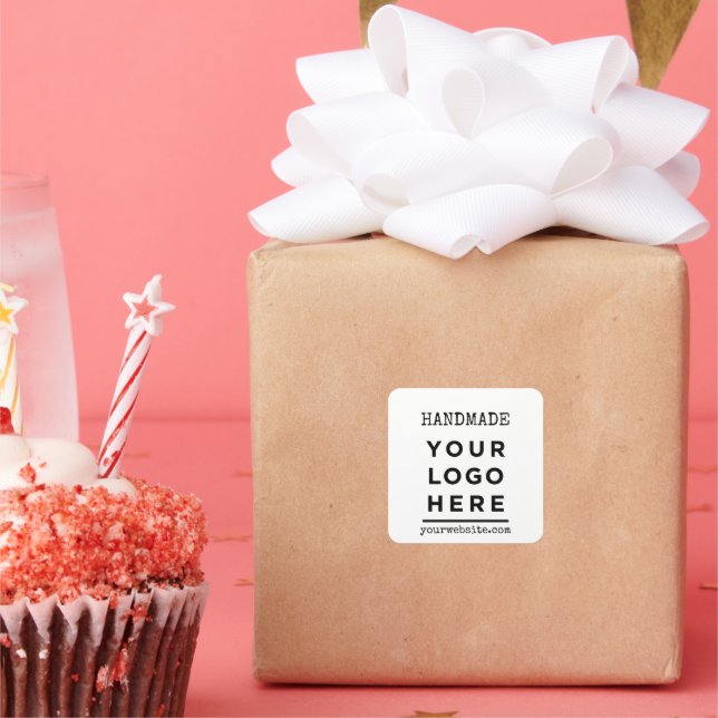Handmade Website Your Business Logo Custom Square Sticker (Party)