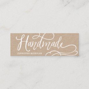 Handmade whimsical script kraft product Card