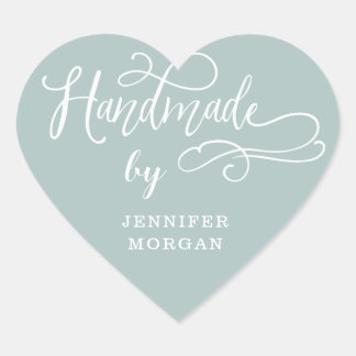 handmade whimsical script monogram heart sticker