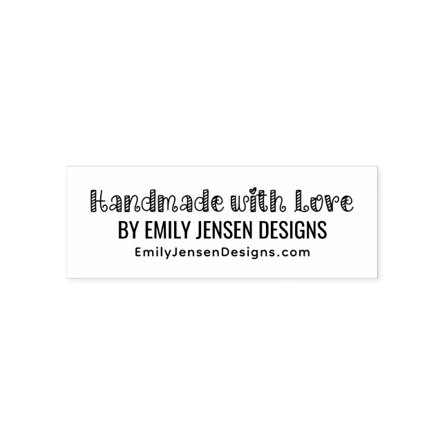 Handmade with Love #1 Business Name Website URL Self-inking Stamp (Design)