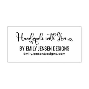 Handmade With Love #2 Business Name Website URL Self-inking Stamp