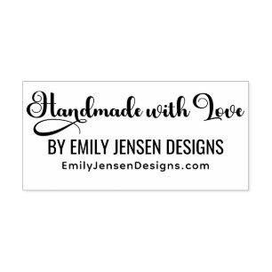 Handmade With Love #4 Business Name Website URL Self-inking Stamp