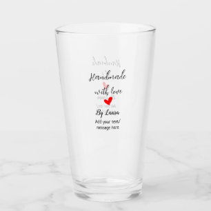 Handmade with love add name business message here glass