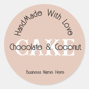 Handmade With Love Baking Handmade Business Classic Round Sticker