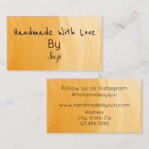 Handmade With Love By Name Terracotta Business Card