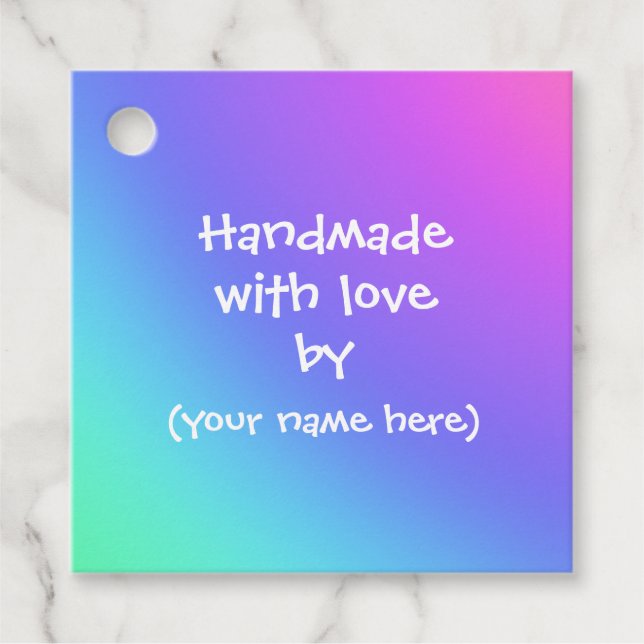 "Handmade With Love By" Personalized Tags (Front)