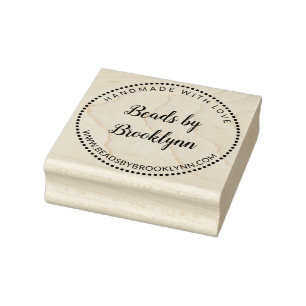 Handmade with Love Calligraphy Script Add Name Rubber Stamp