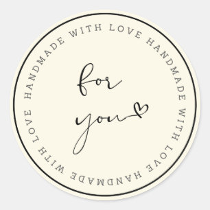 Handmade With Love Circle Sticker 