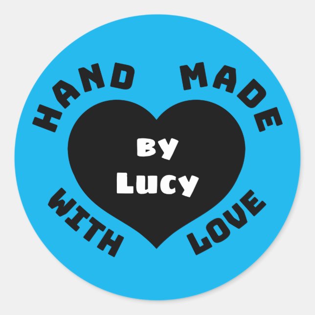 Handmade with Love Classic Round Sticker (Front)