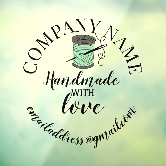 Handmade with love company name sewing haberdasher window cling (Sheet 3)