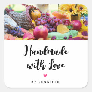 Handmade with Love Cornucopia Chef's Table Square Sticker