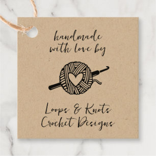 Handmade With Love Crochet Favour Tags