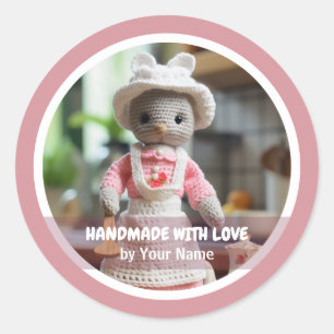 Handmade with love Crochet mouse kitchen Classic Round Sticker
